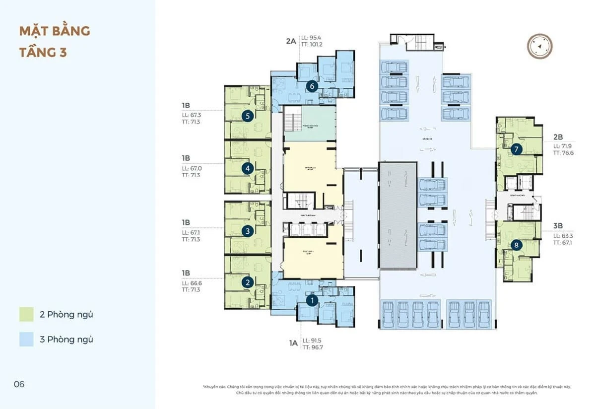 Bản vẽ mặt bằng tầng 3 dự án Precia Quận 2 tối ưu hóa hướng gió và ánh sáng tự nhiên