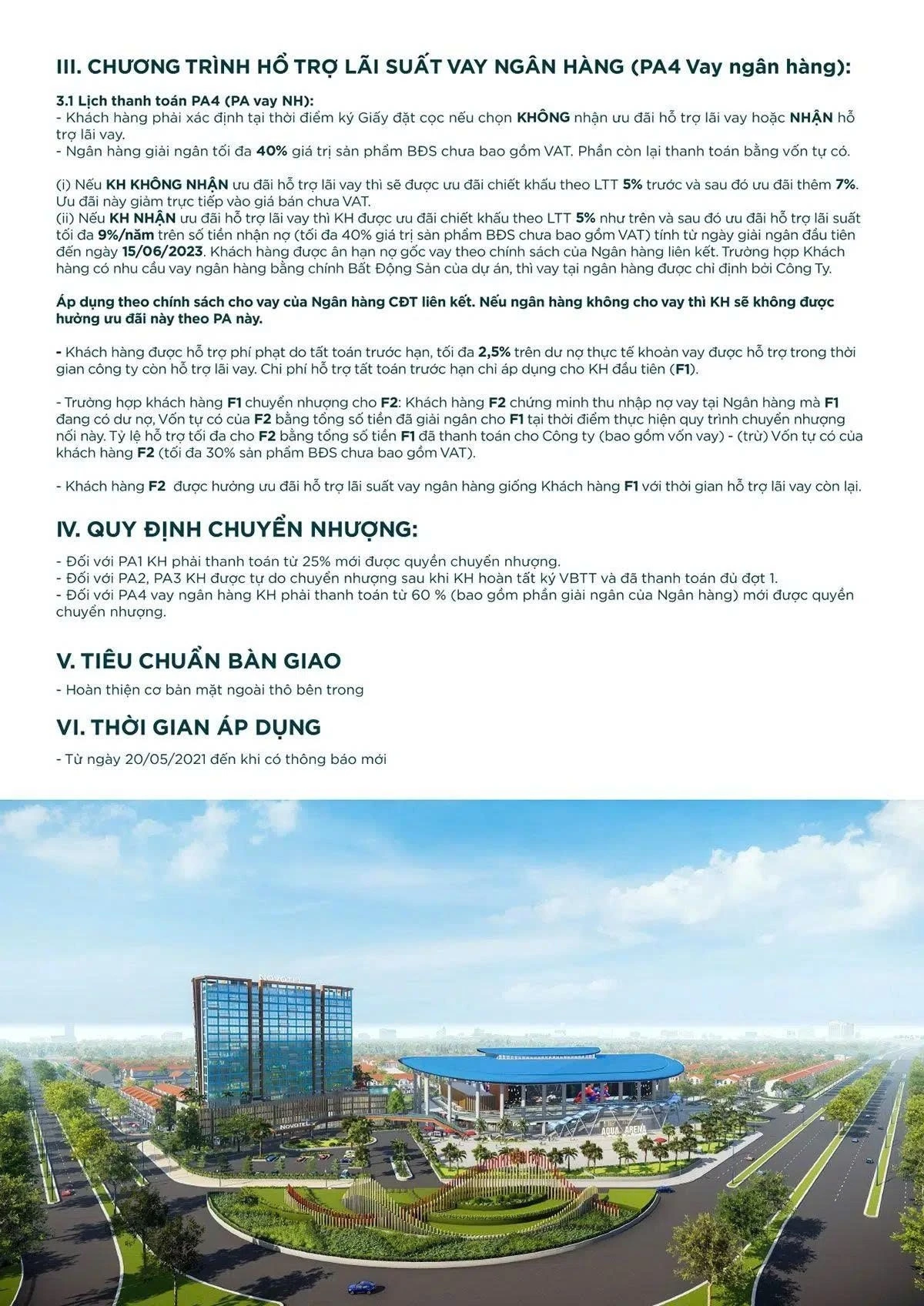 Chi tiết chương trình hỗ trợ lãi suất vay ngân hàng, ân hạn nợ gốc và quy định chuyển nhượng dự án River Park 2