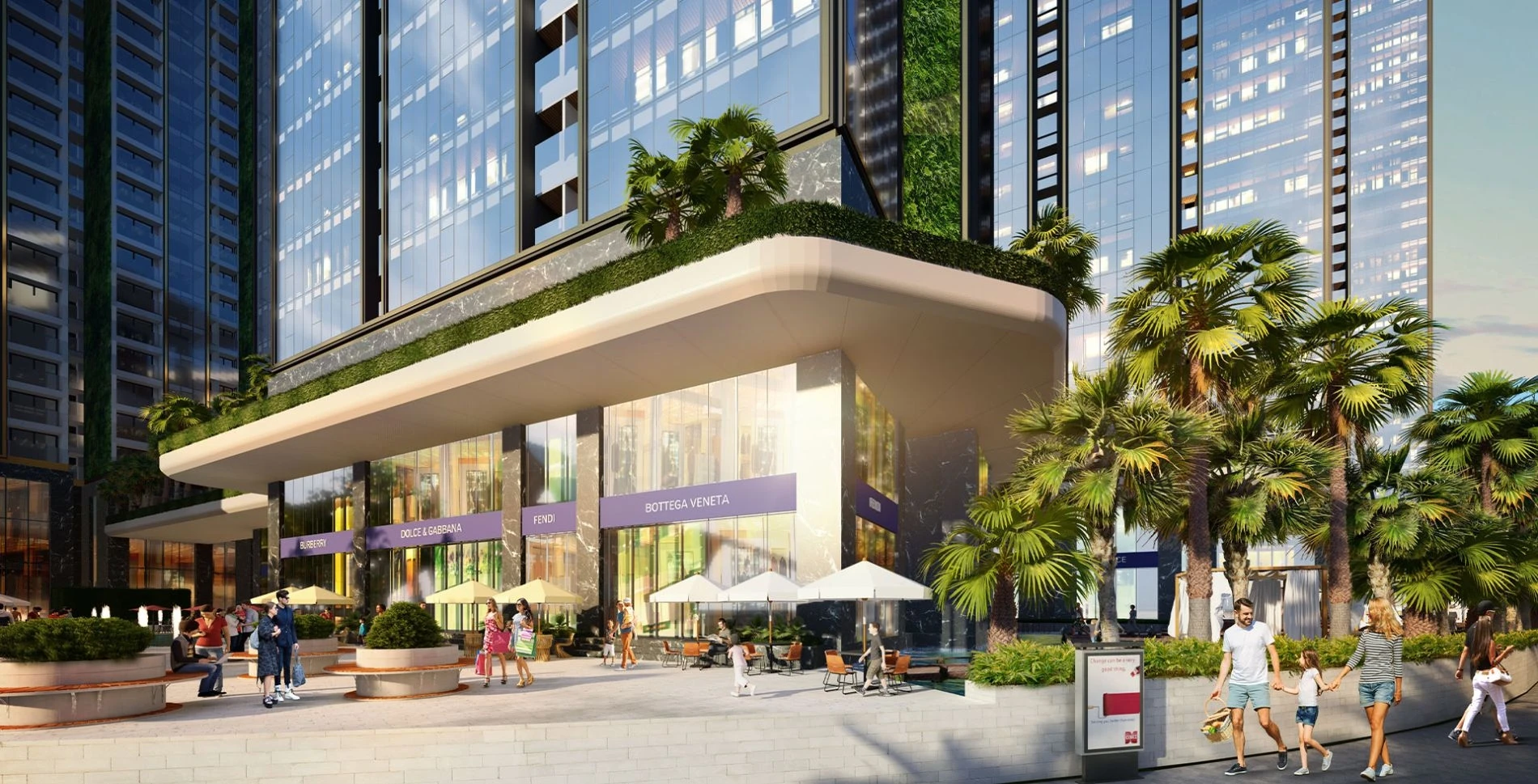 Khu vực shophouse khối đế thương mại tại Sunshine City Sài Gòn thu hút nhiều thương hiệu lớn