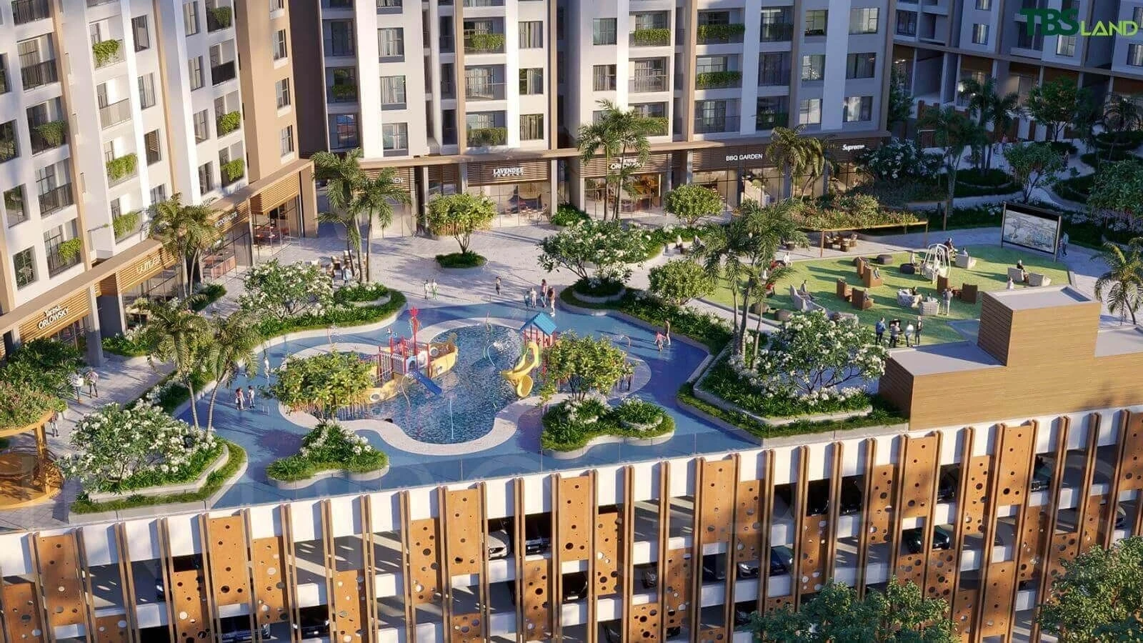 Khu vui chơi nước trẻ em an toàn và hiện đại tại Green Skyline