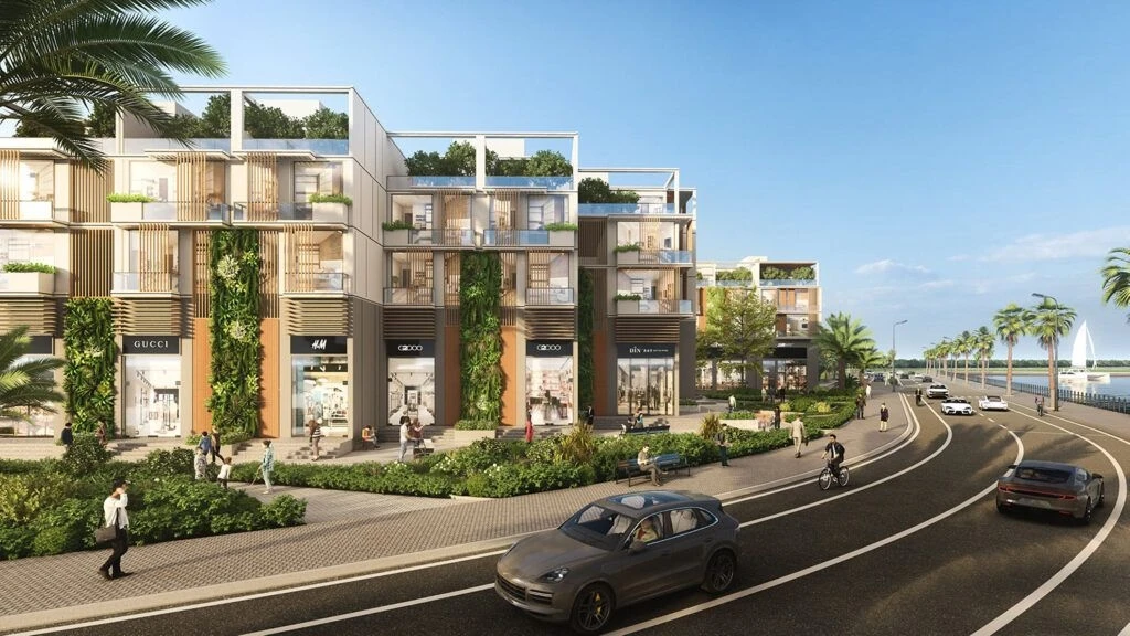 Tuyến đường đại lộ thương mại sầm uất ven sông tại Eco Village Saigon River