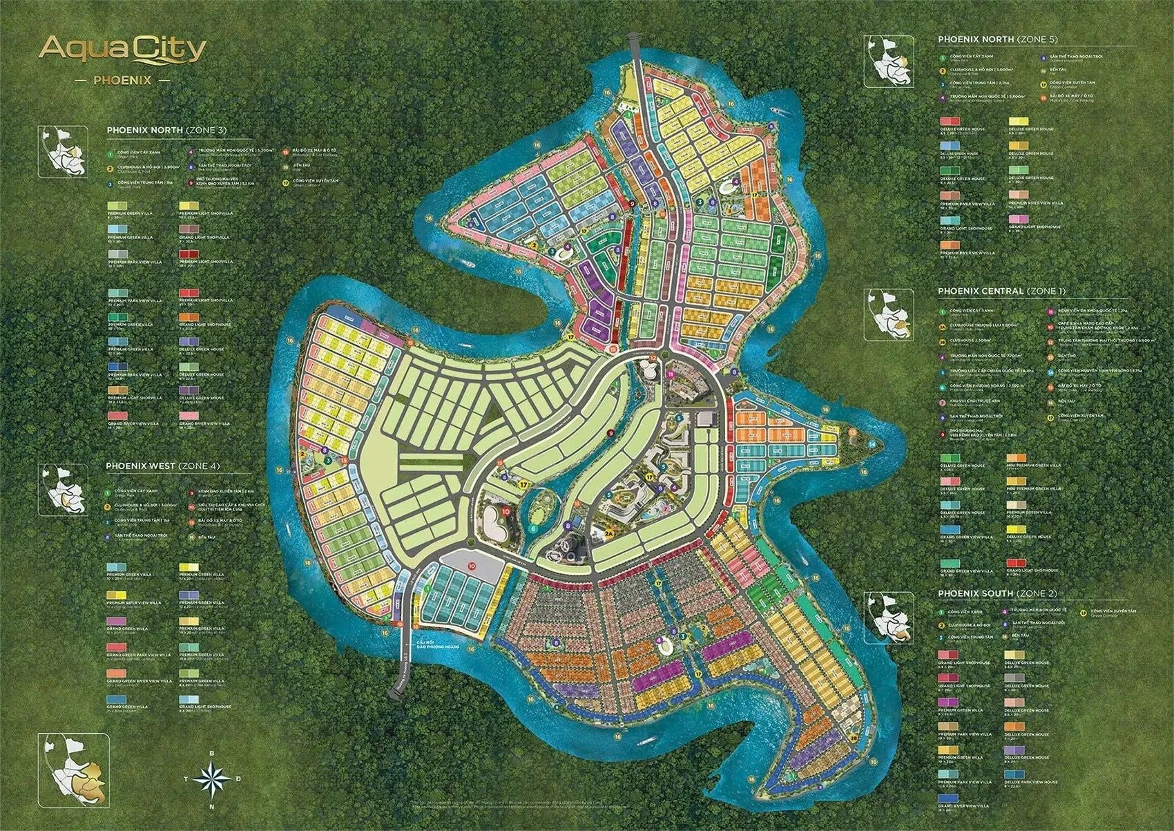 Quy hoạch tổng thể phân khu Đảo Phượng Hoàng Phoenix tại Aqua City