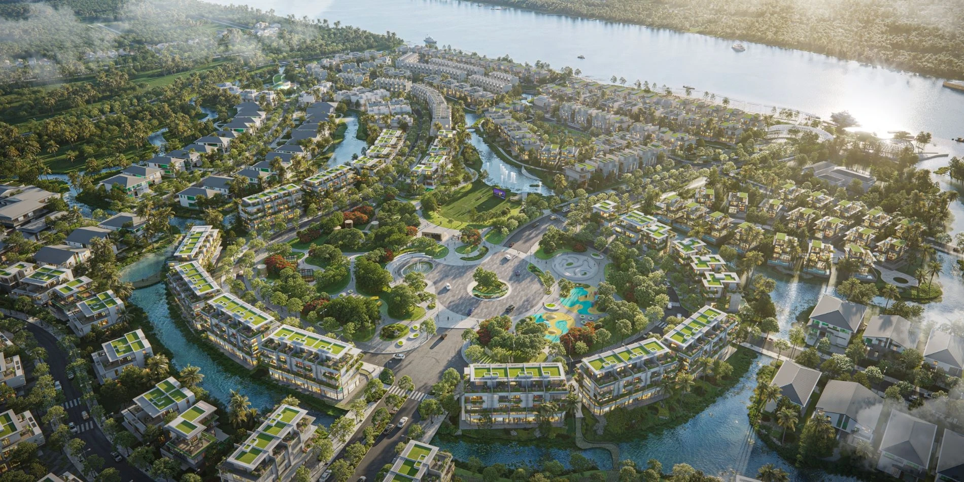 Góc nhìn toàn cảnh quảng trường trung tâm All Blue rộng 20.000 m2