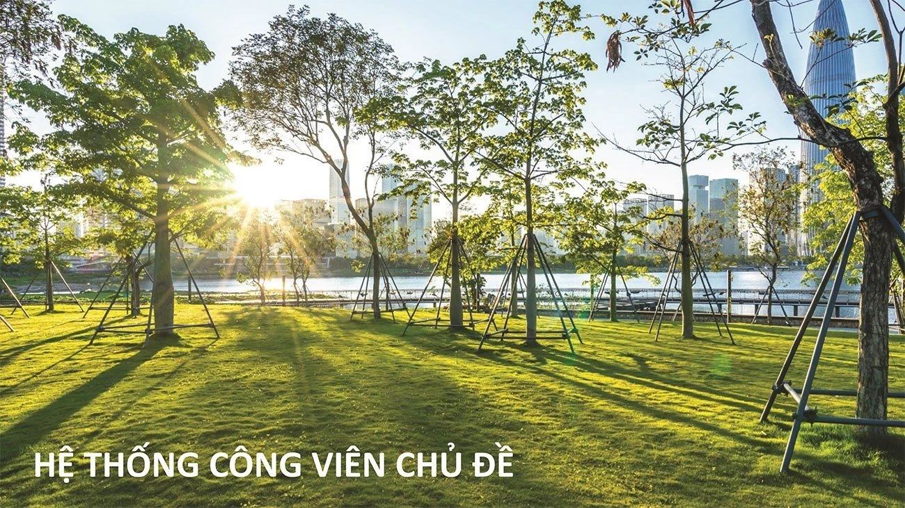 Hệ thống công viên chủ đề rợp bóng cây xanh, thanh lọc không khí cho toàn khu