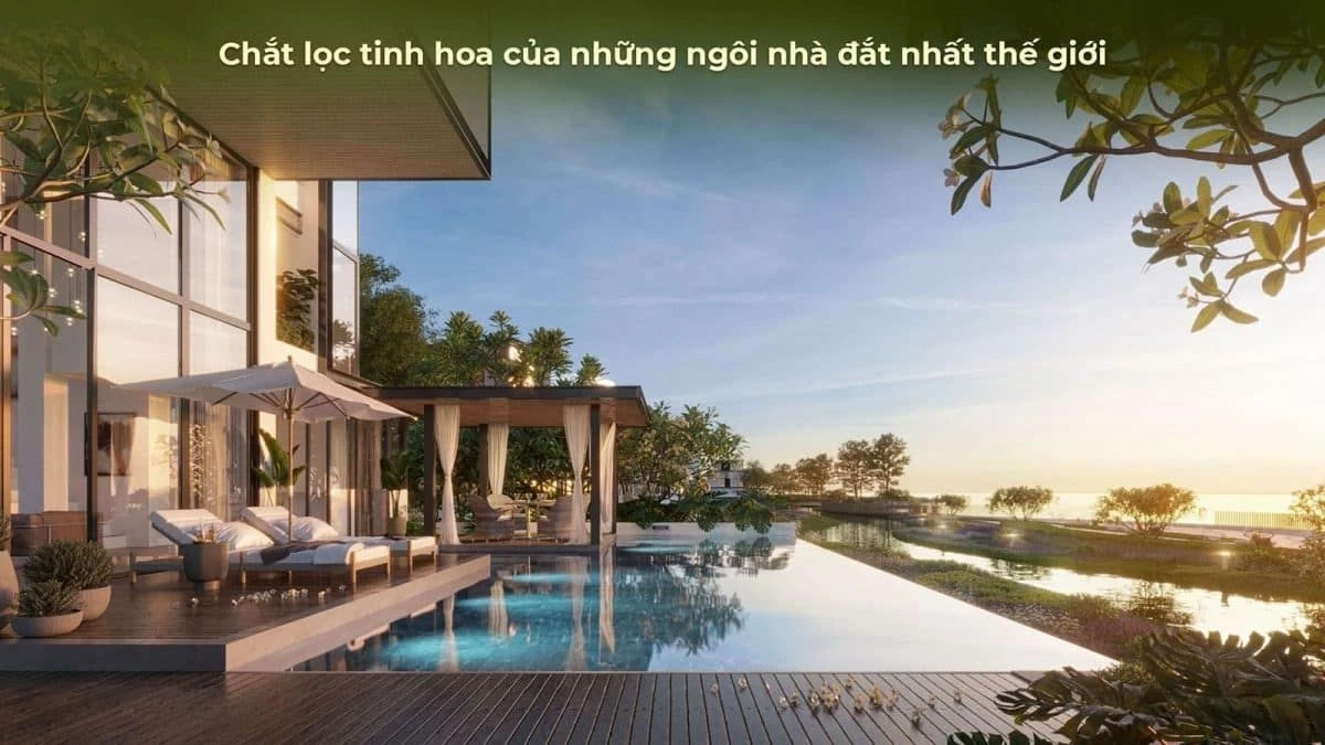 Hồ bơi vô cực riêng tư tại biệt thự ven sông Eco Village Saigon River