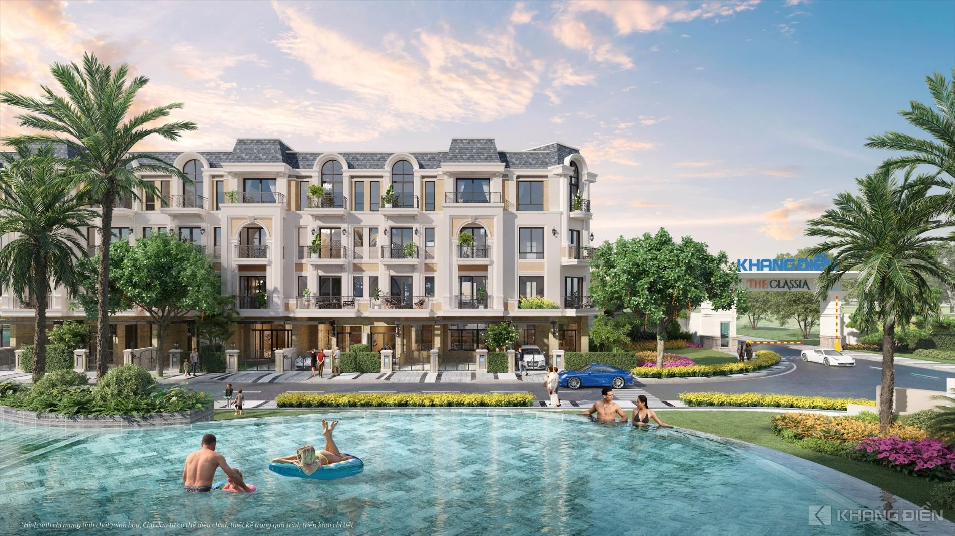 Cư dân tận hưởng những giây phút thư giãn tại hồ bơi tràn bờ phong cách resort của The Classia