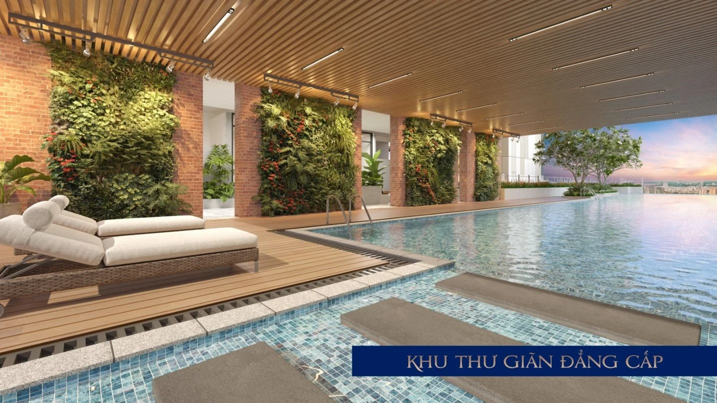 Khu vực thư giãn Cabana đẳng cấp ven hồ bơi tại dự án Precia Quận 2.