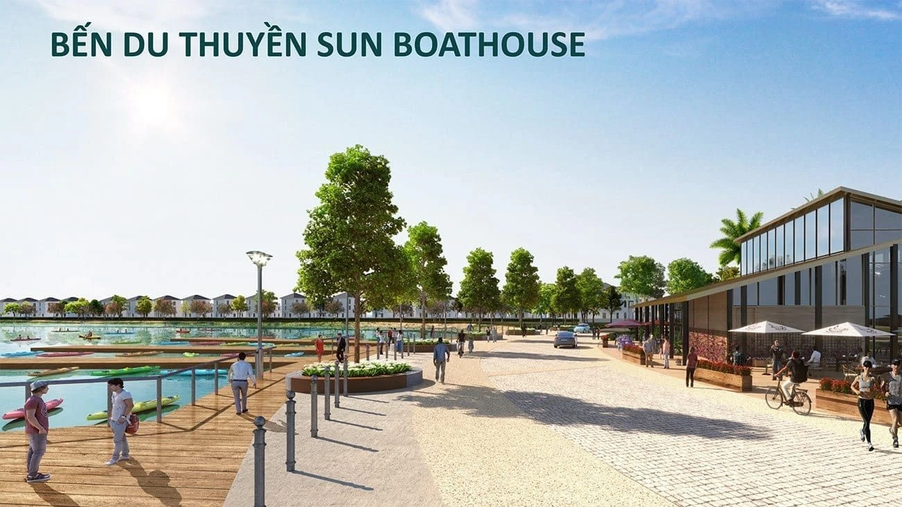 Khu vực Sun Boathouse phục vụ các hoạt động thể thao dưới nước năng động