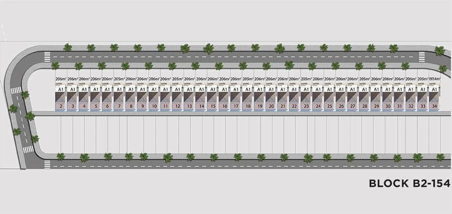 Sơ đồ quy hoạch phân lô chi tiết tại block B2-154 dự án Nam Hòa Xuân