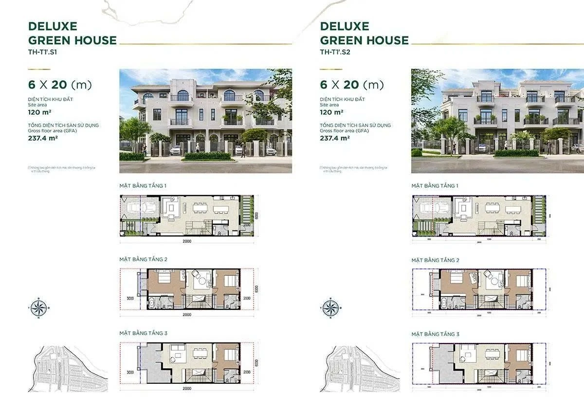 Thiết kế mặt bằng nhà phố 6x20m tiêu chuẩn dự án Aqua City