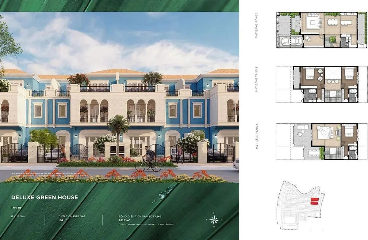 Thiết kế layout nhà phố diện tích 8x19.5m dự án Aqua City