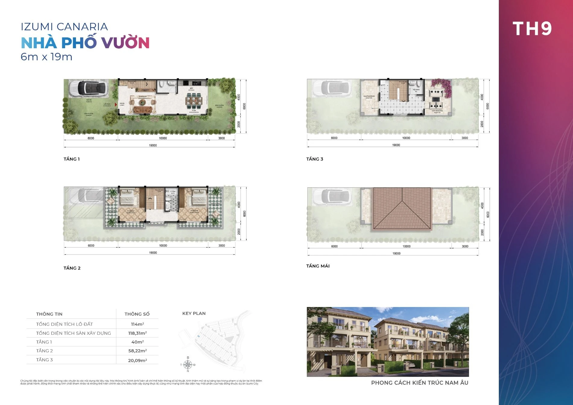 Bản vẽ layout nhà phố vườn mẫu TH9 thể hiện sự linh hoạt trong thiết kế nội thất