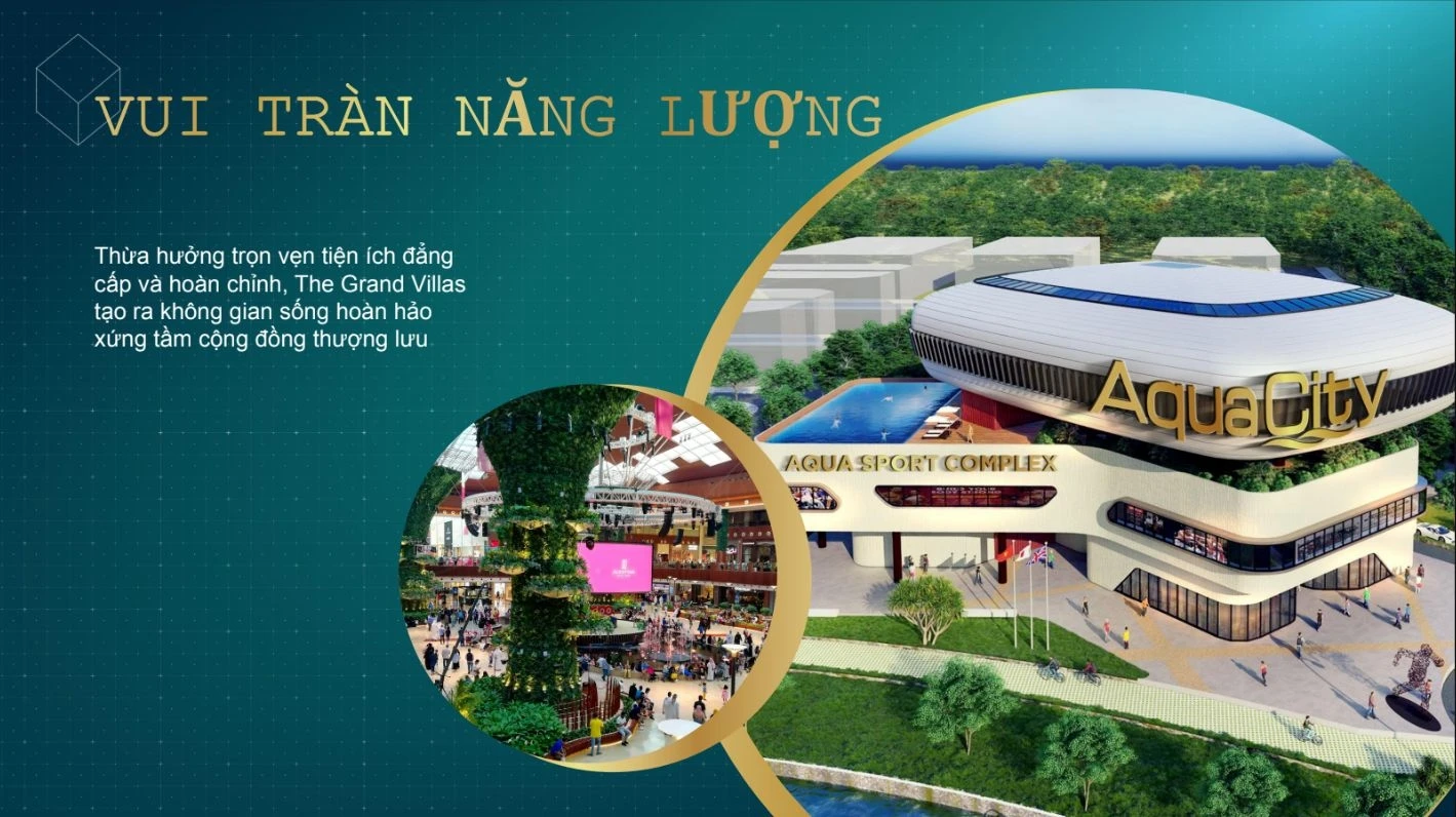 Sự nhộn nhịp tại quảng trường trung tâm và kiến trúc độc đáo của Aqua Sport Complex