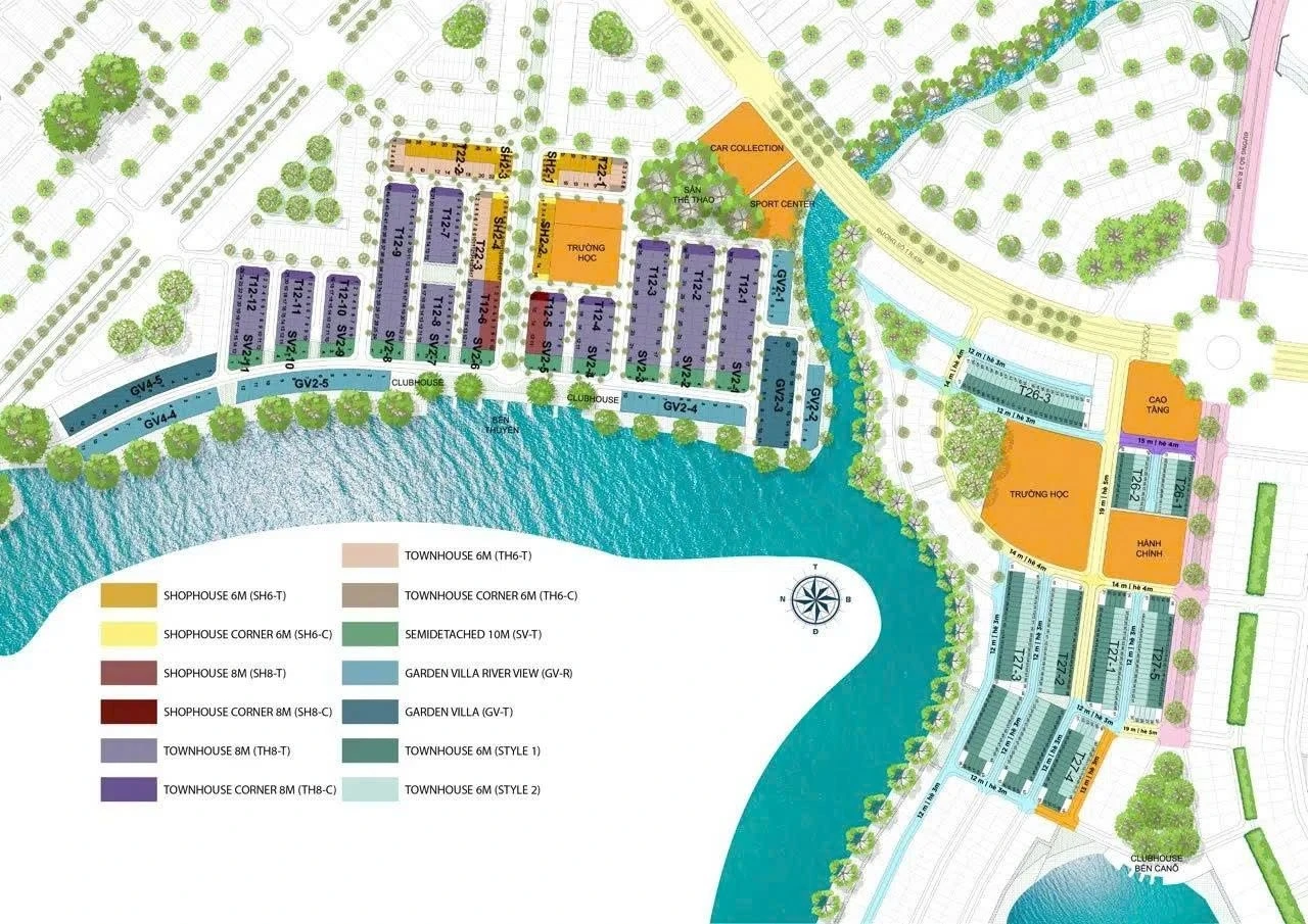 Sơ đồ phân lô chi tiết phân khu The Elite dự án Aqua City