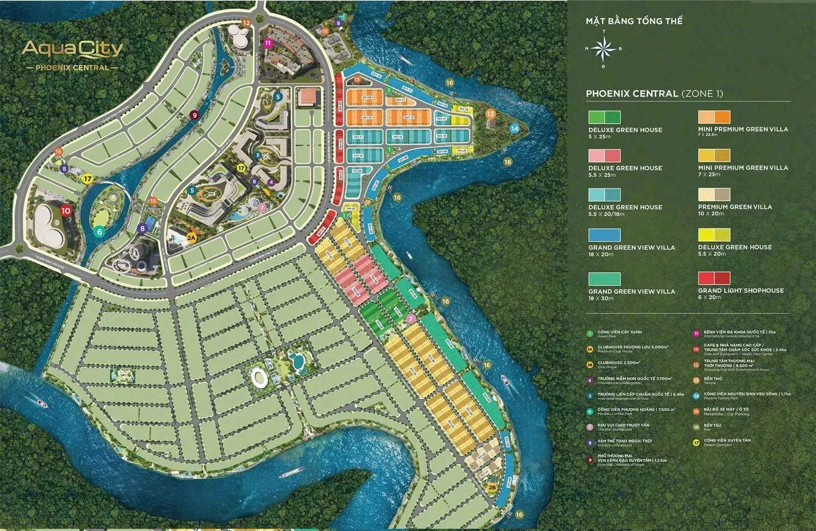 Sơ đồ mặt bằng tiểu khu Phoenix Central trung tâm Đảo Phượng Hoàng