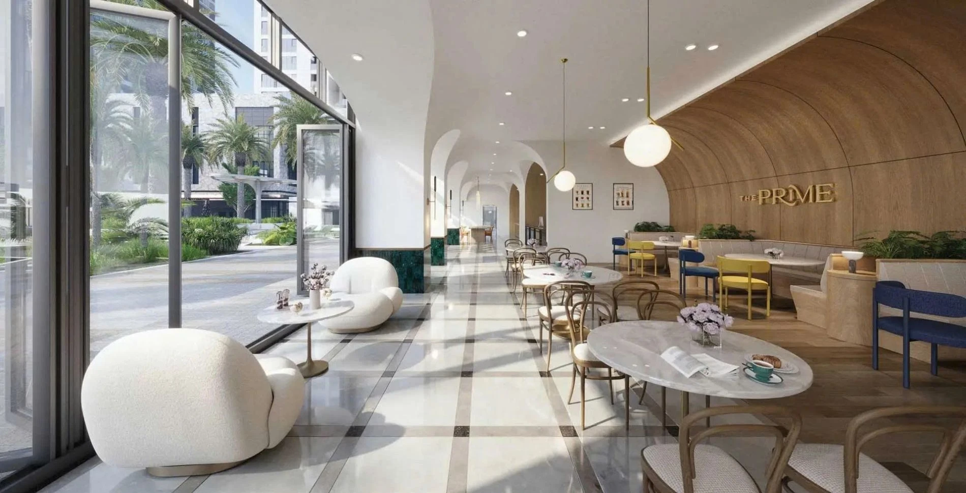 Không gian sảnh chờ Lounge thiết kế đẳng cấp tại tầng trệt Starlake The Prime.