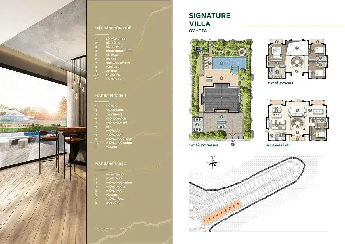 Sơ đồ mặt bằng dinh thự Signature Villa đẳng cấp tại Aqua City