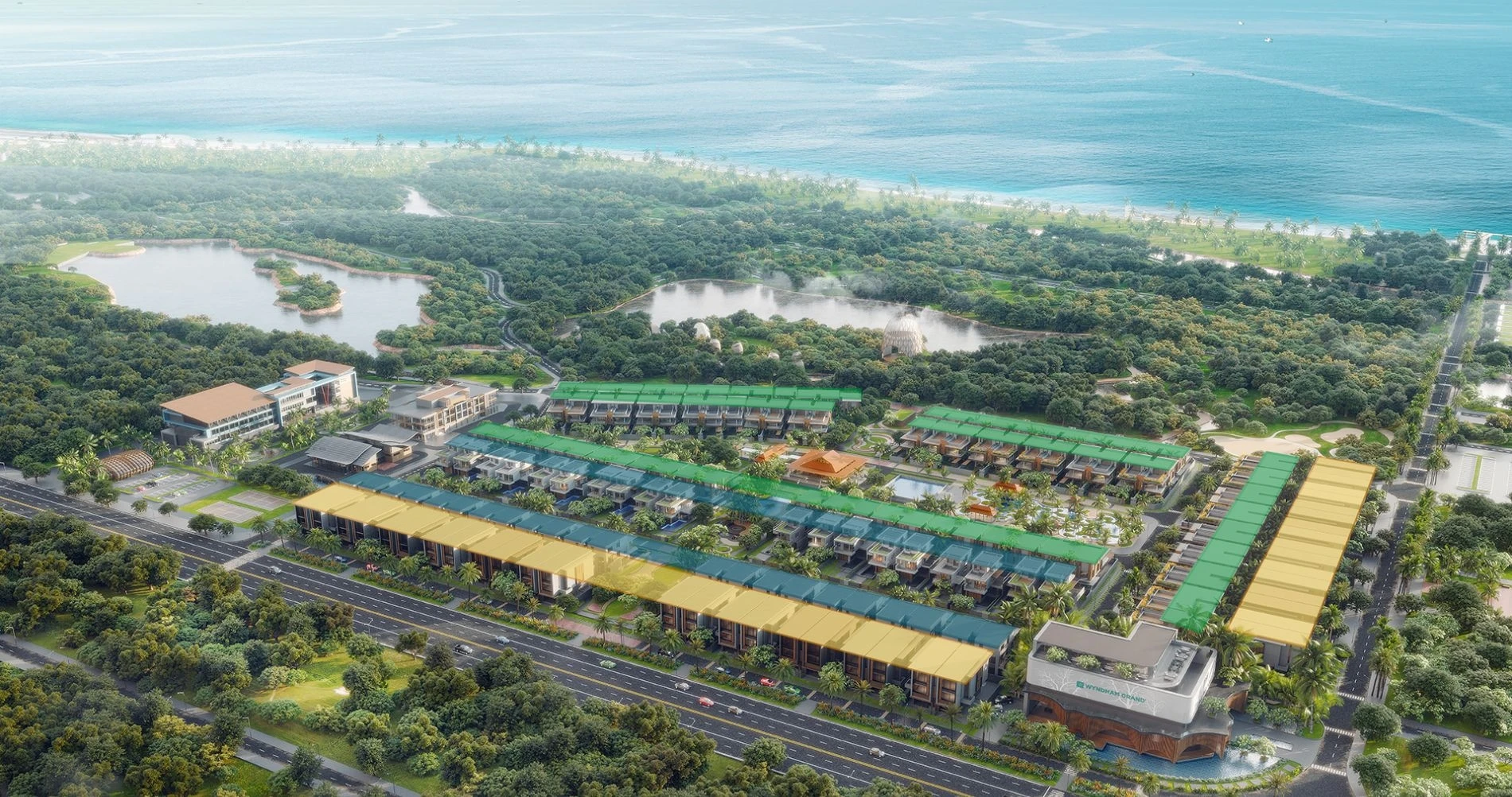 Sơ đồ phân lô chi tiết các dãy biệt thự tại Wyndham Grand Lagoona Bình Châu