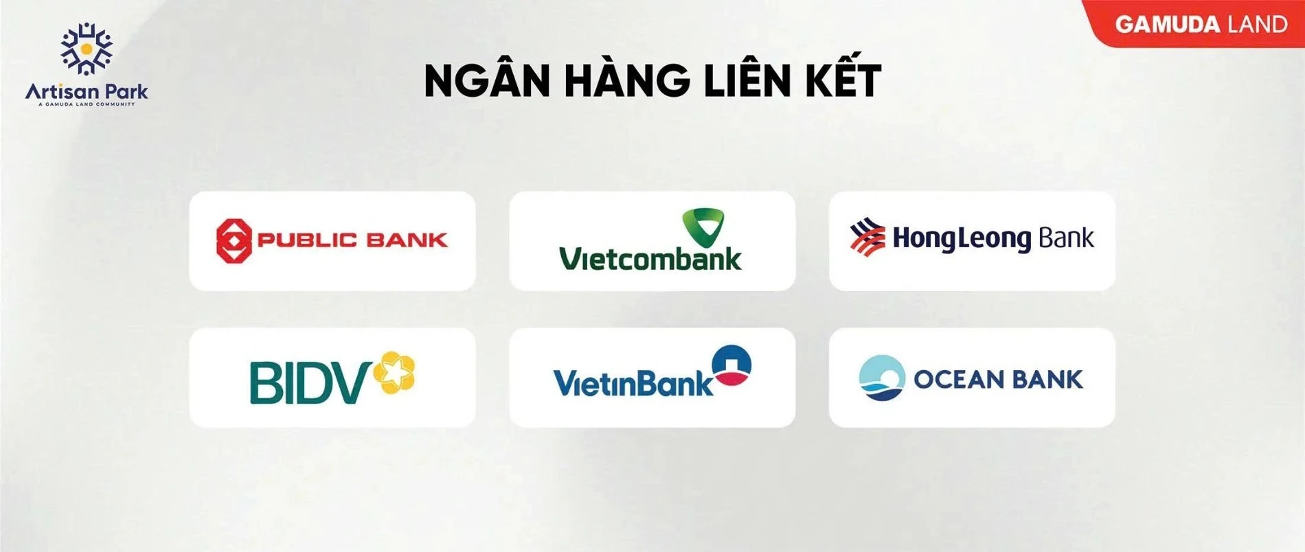 Các ngân hàng uy tín liên kết hỗ trợ tài chính cho dự án Artisan Park Bình Dương