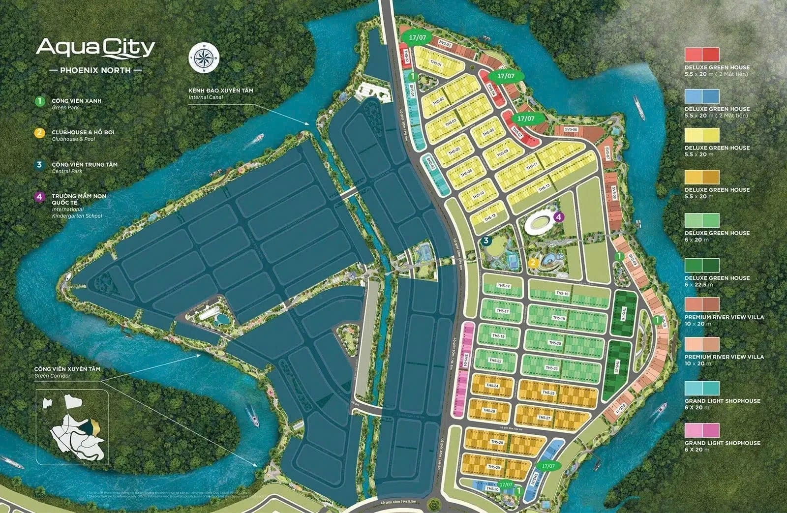 Bản vẽ chi tiết các dãy nhà tại tiểu khu Phoenix North Aqua City