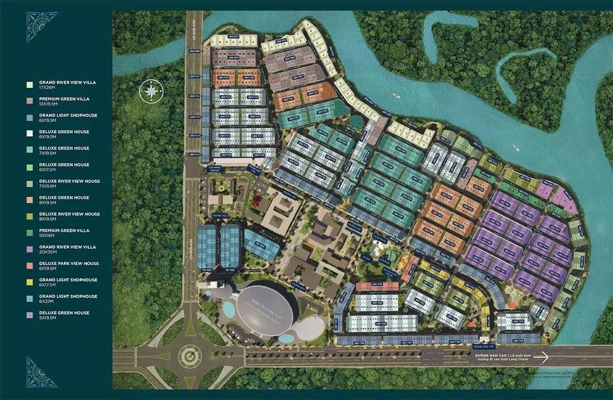 Quy hoạch tổng thể phân khu The Grand Villas tại Aqua City