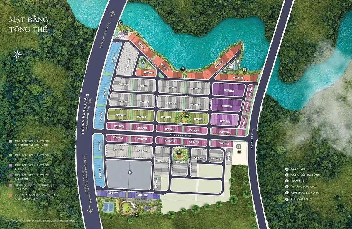Sơ đồ quy hoạch phân khu The Stella dự án Aqua City