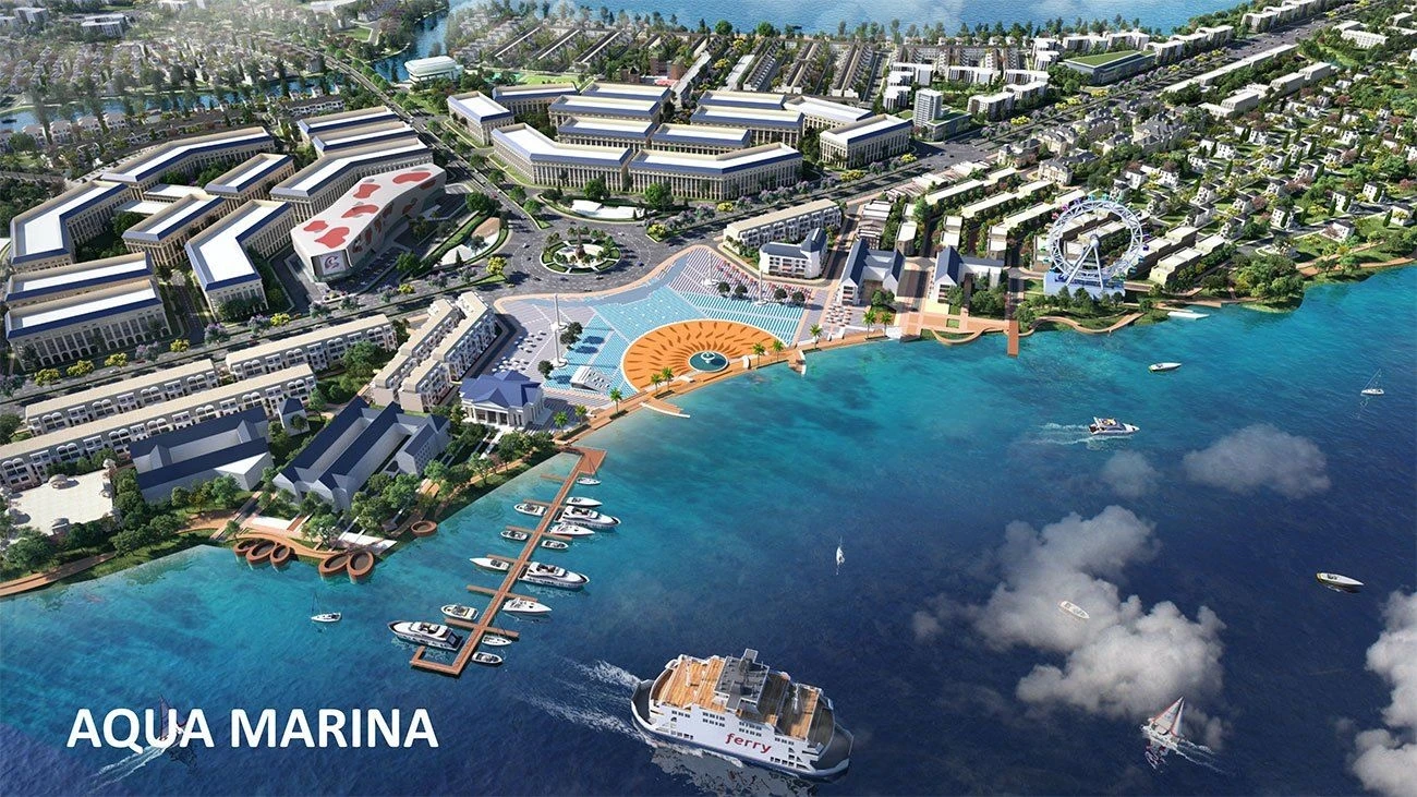 Tổ hợp bến du thuyền Aqua Marina là điểm nhấn gia tăng giá trị thương mại cho toàn khu