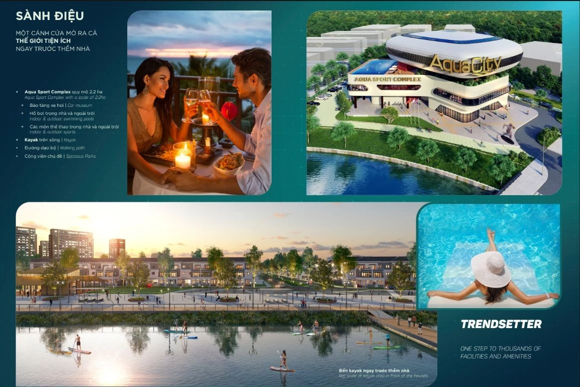 Không gian tổ hợp thể thao Aqua Sport Complex quy mô 2.2 ha tại Aqua City