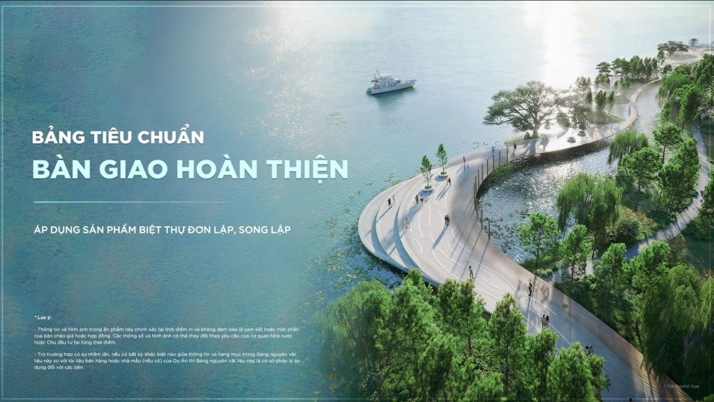 Bảng tiêu chuẩn bàn giao hoàn thiện áp dụng cho biệt thự đơn lập và song lập tại phân khu Riverwalk Eco Village Saigon River.