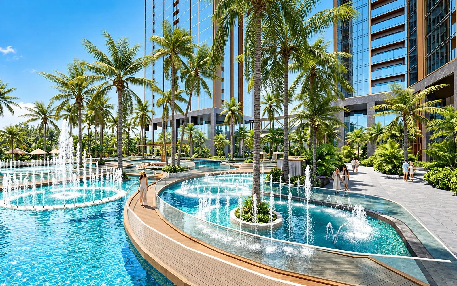 Hồ bơi phong cách resort nhiệt đới tại dự án Sunshine City Sài Gòn