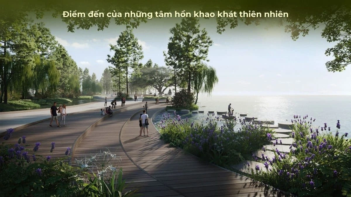 Tuyến đường dạo bộ ốp gỗ ven sông Sài Gòn tại Eco Village Saigon River