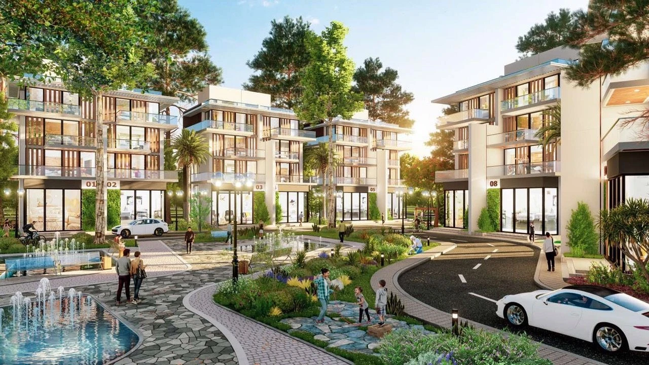 Khu vực nhà phố thương mại shophouse sầm uất tại Eco Village Saigon River
