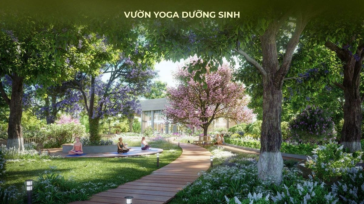 Khu vườn yoga dưỡng sinh ngập tràn cây xanh tại Eco Village Saigon River